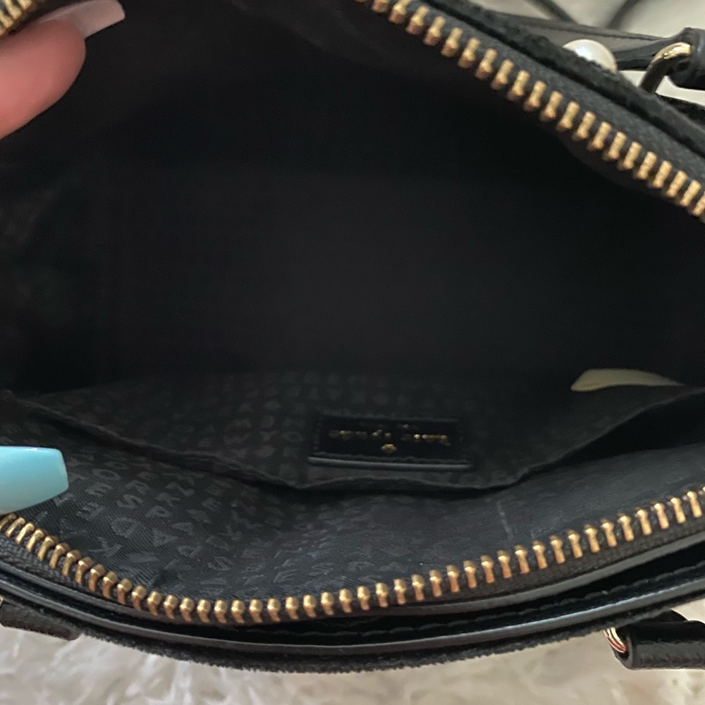 Black suede Kate Spade handbag - Picture 5 of 6